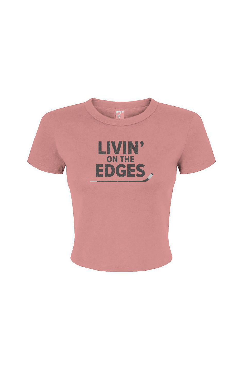 Barn Babe Livin' on the Edges Baby Tee Dusty Pink | Barn Garb Hockey Threads