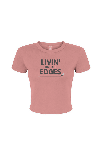 Barn Babe Livin' on the Edges Baby Tee Dusty Pink | Barn Garb Hockey Threads