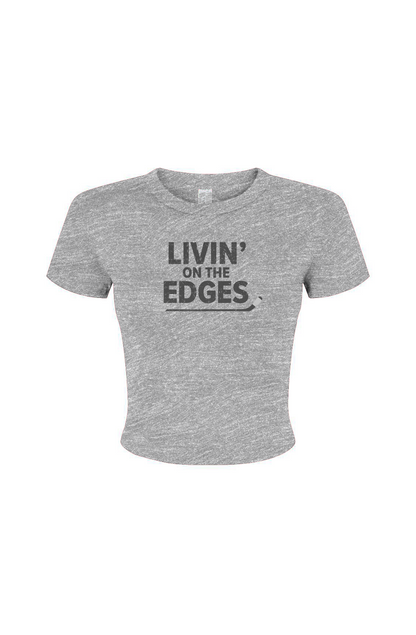 Barn Babe Livin' on the Edges Baby Tee Grey | Barn Garb Hockey Threads