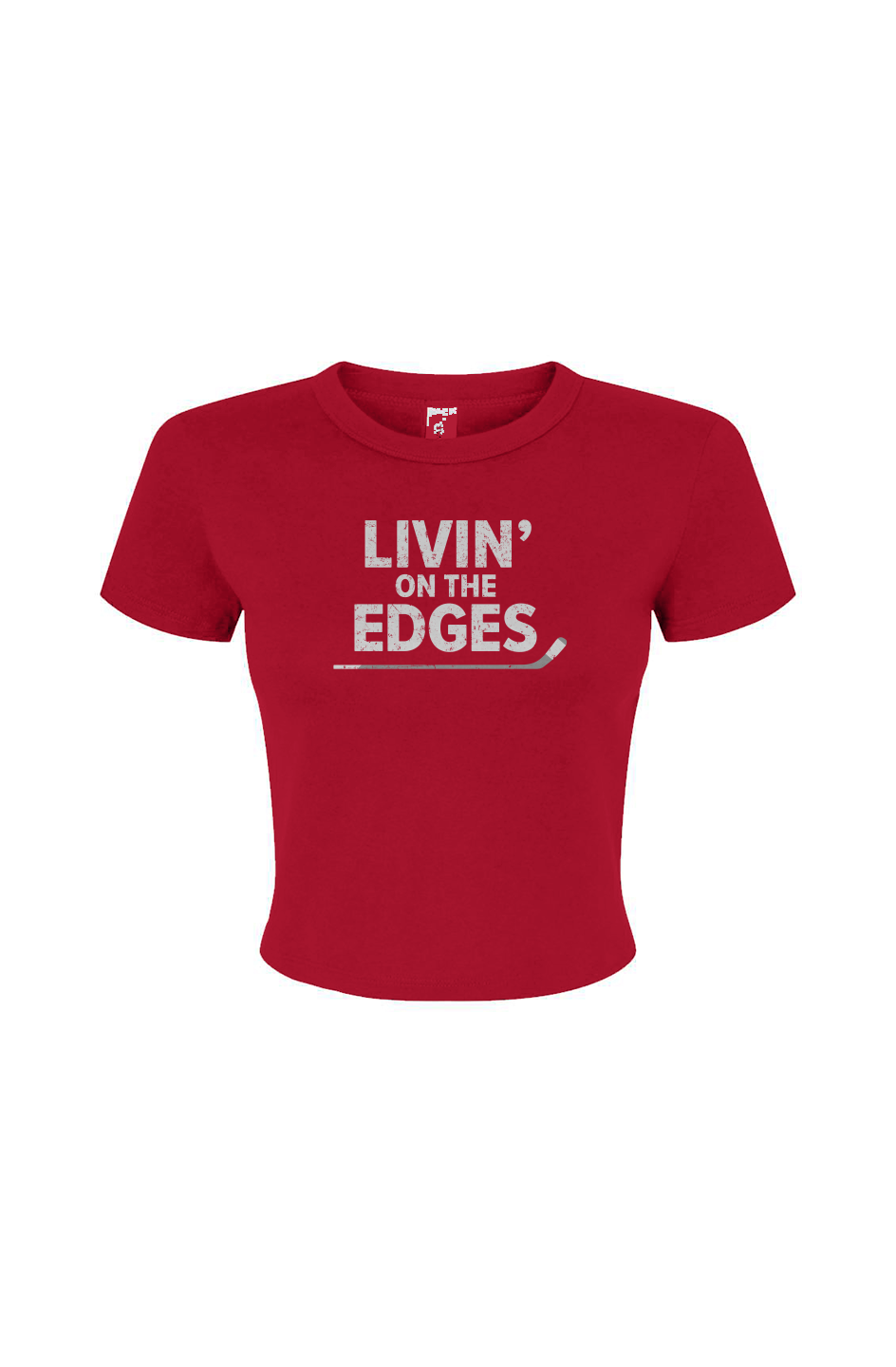 Barn Babe Livin' on the Edges Baby Tee Red | Barn Garb Hockey Threads