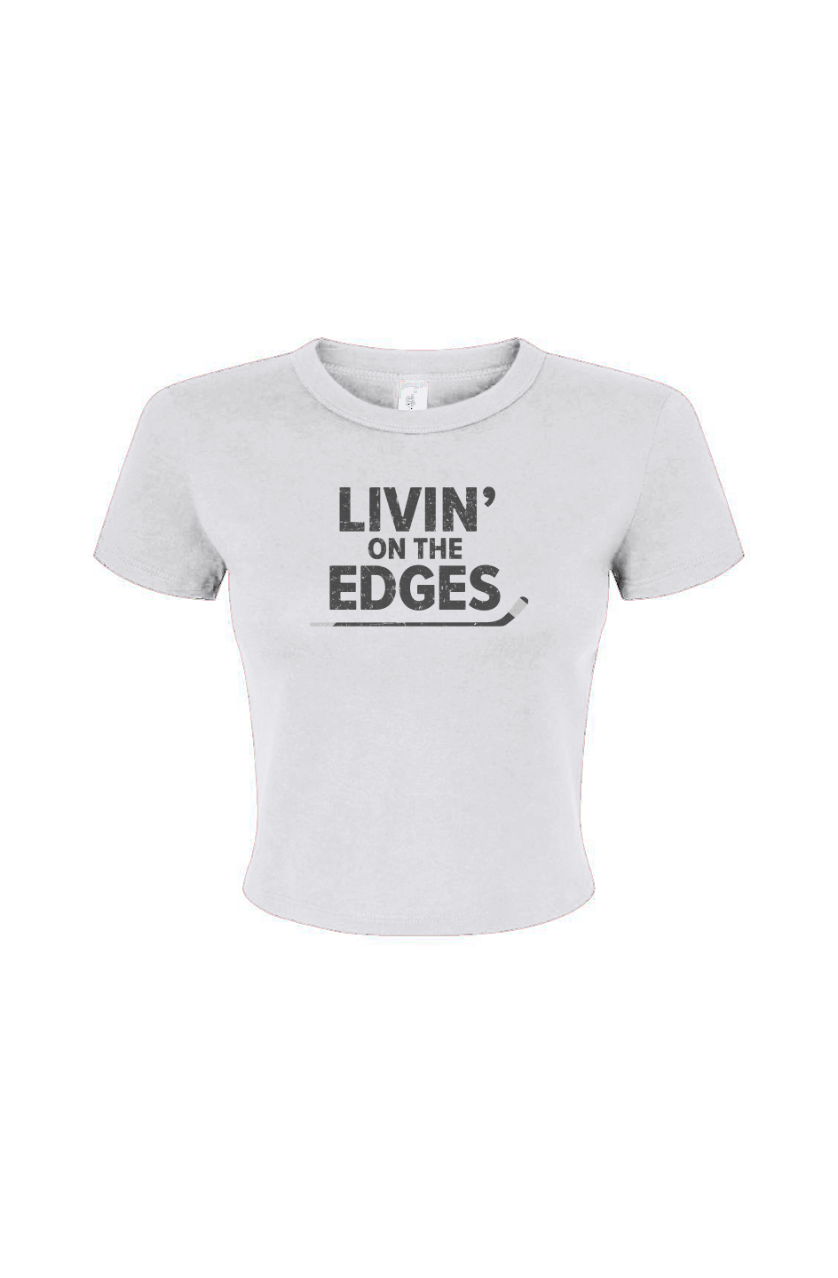 Barn Babe Livin' on the Edges Baby Tee White | Barn Garb Hockey Threads