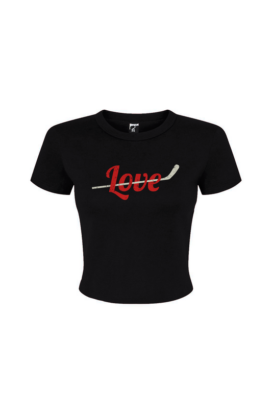 Barn Babe Love Stick Baby Tee Black | Barn Garb Hockey Threads