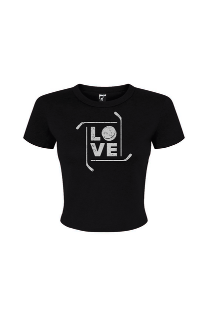 Barn Babe Love the Game Baby Tee Black | Barn Garb Hockey Threads