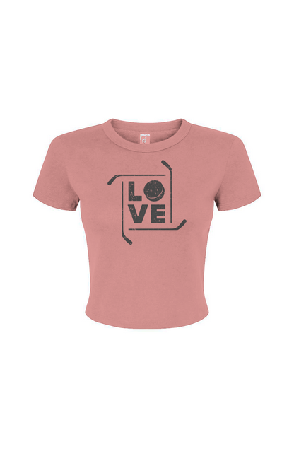 Barn Babe Love the Game Baby Tee Pink | Barn Garb Hockey Threads