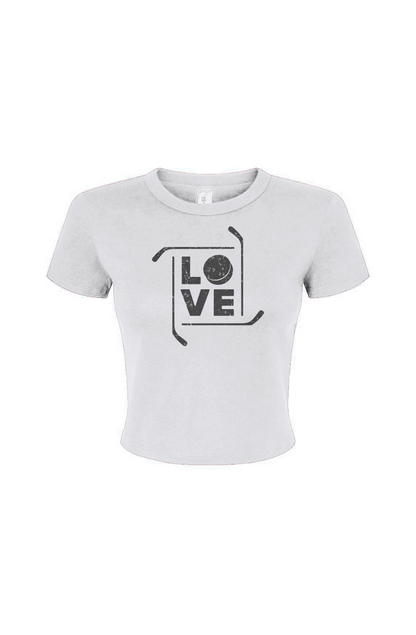 Barn Babe Love the Game Baby Tee White | Barn Garb Hockey Threads