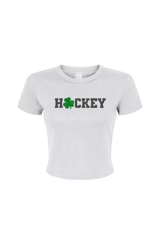 Barn Babe Lucky Shammy Baby Tee White | Barn Garb Hockey Threads