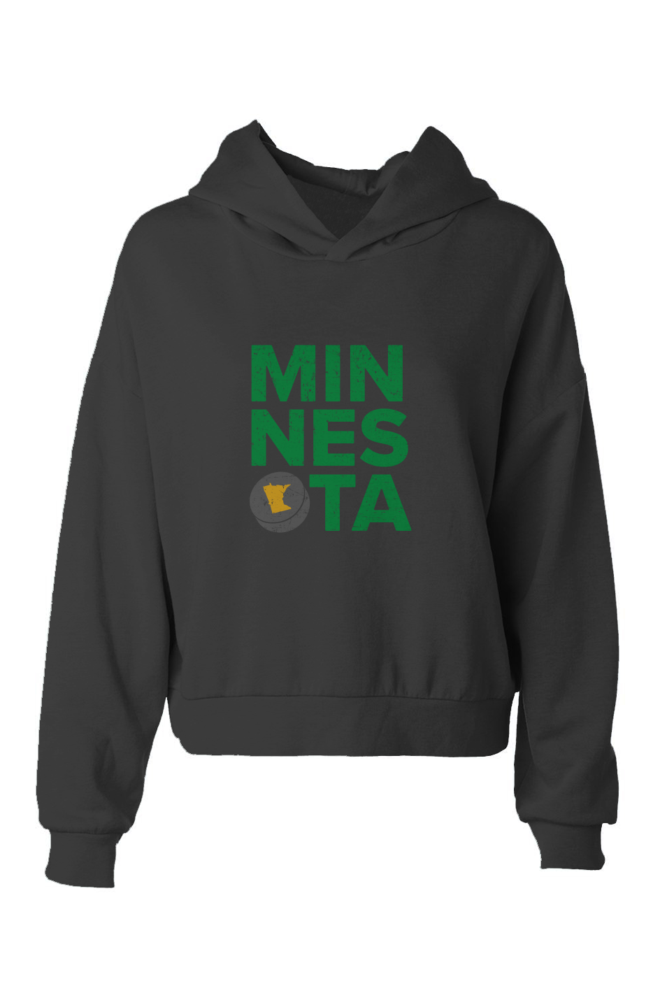 Barn Babe Minnesota Puck Hip-Height Hoodie Black | Barn Garb Hockey Threads