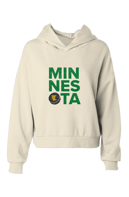 Barn Babe Minnesota Puck Hip-Height Hoodie Bone | Barn Garb Hockey Threads