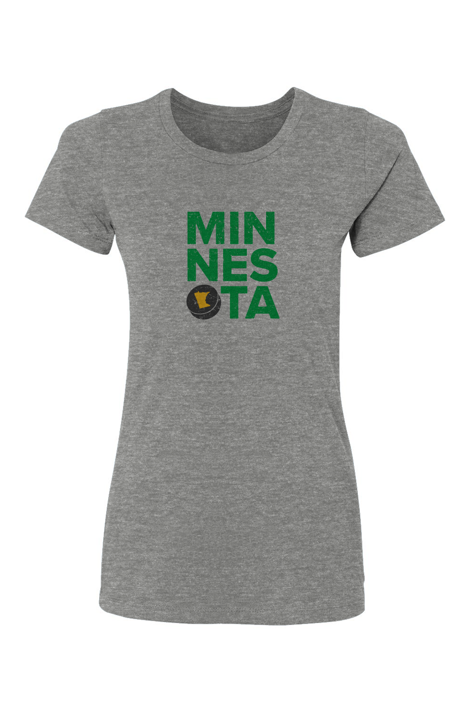 Barn Babe Minnesota Puck Tee Grey | Barn Garb Hockey Threads