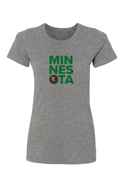Barn Babe Minnesota Puck Tee Grey | Barn Garb Hockey Threads