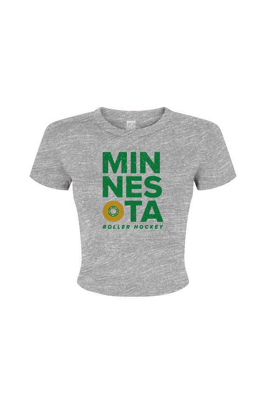 Barn Babe Minnesota Roller Baby Tee Grey | Barn Garb Hockey Threads