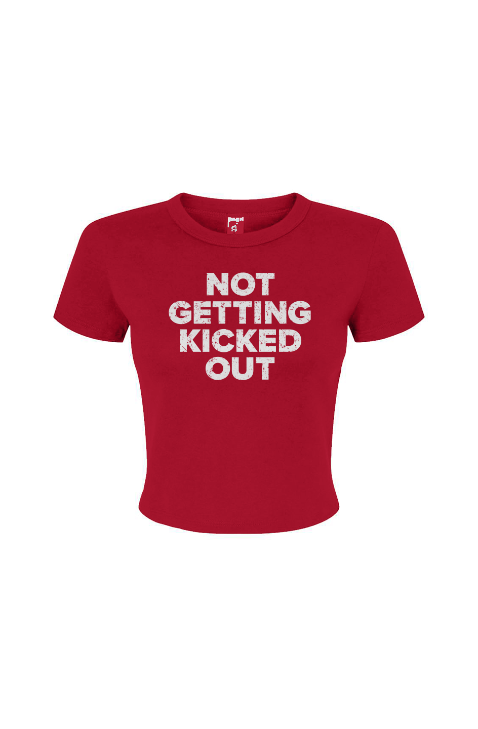 Barn Babe No Getting Kicked Out Baby Tee Red | Barn Garb Hockey Threads