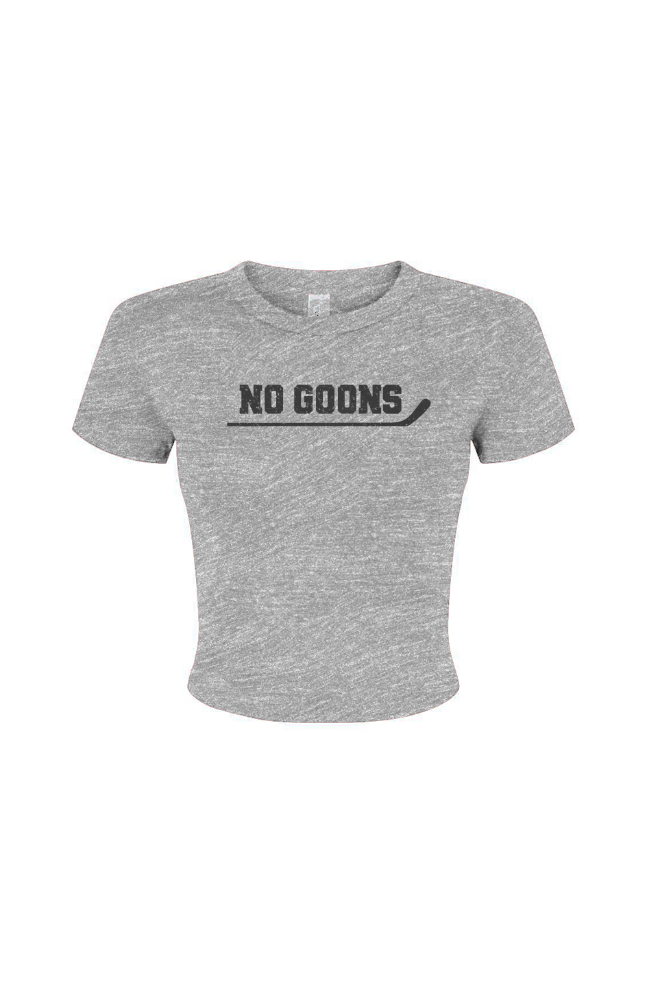 Barn Babe No Goons Baby Tee Grey | Barn Garb Hockey Threads