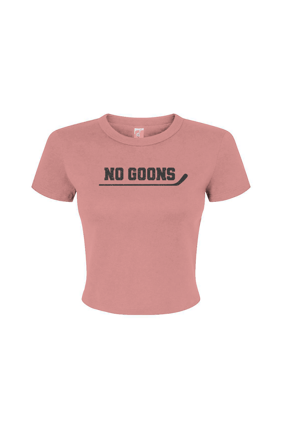 Barn Babe No Goons Baby Tee Pink | Barn Garb Hockey Threads
