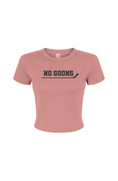 Barn Babe No Goons Baby Tee Pink | Barn Garb Hockey Threads