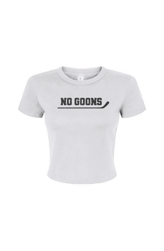 Barn Babe No Goons Baby Tee White | Barn Garb Hockey Threads