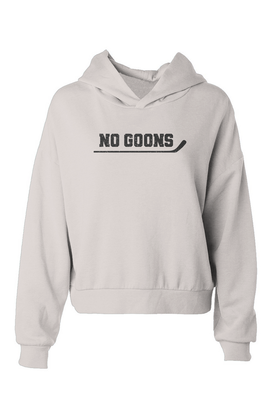 Barn Babe No Goons Hip-Height Hoodie Bone | Barn Garb Hockey Threads