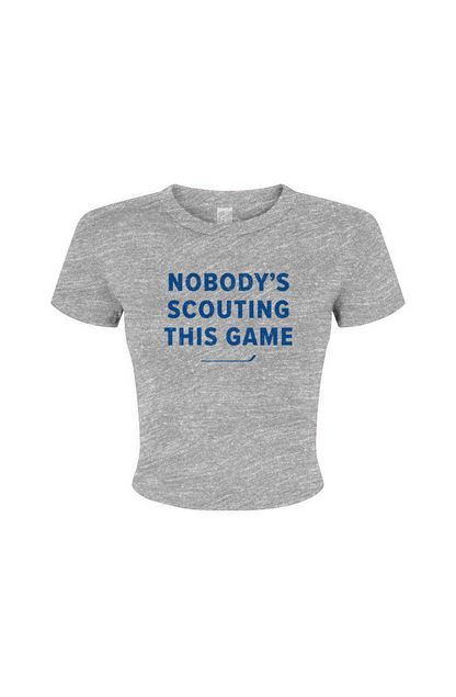 Barn Babe Nobody's Scouting This Game Baby TeeGrey | Barn Garb Hockey Threads