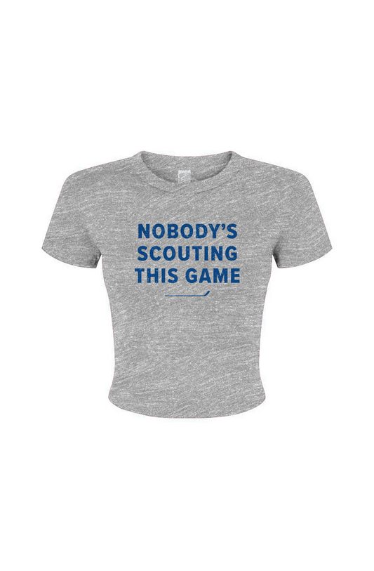 Barn Babe Nobody's Scouting This Game Baby TeeGrey | Barn Garb Hockey Threads