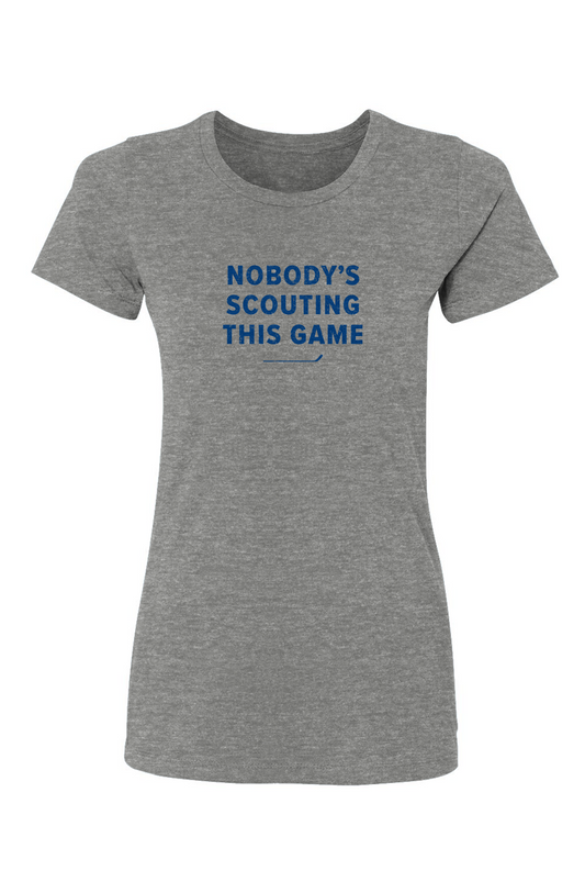 Barn Babe Nobody's Scouting This Game Tee Grey | Barn Garb Hockey Threads