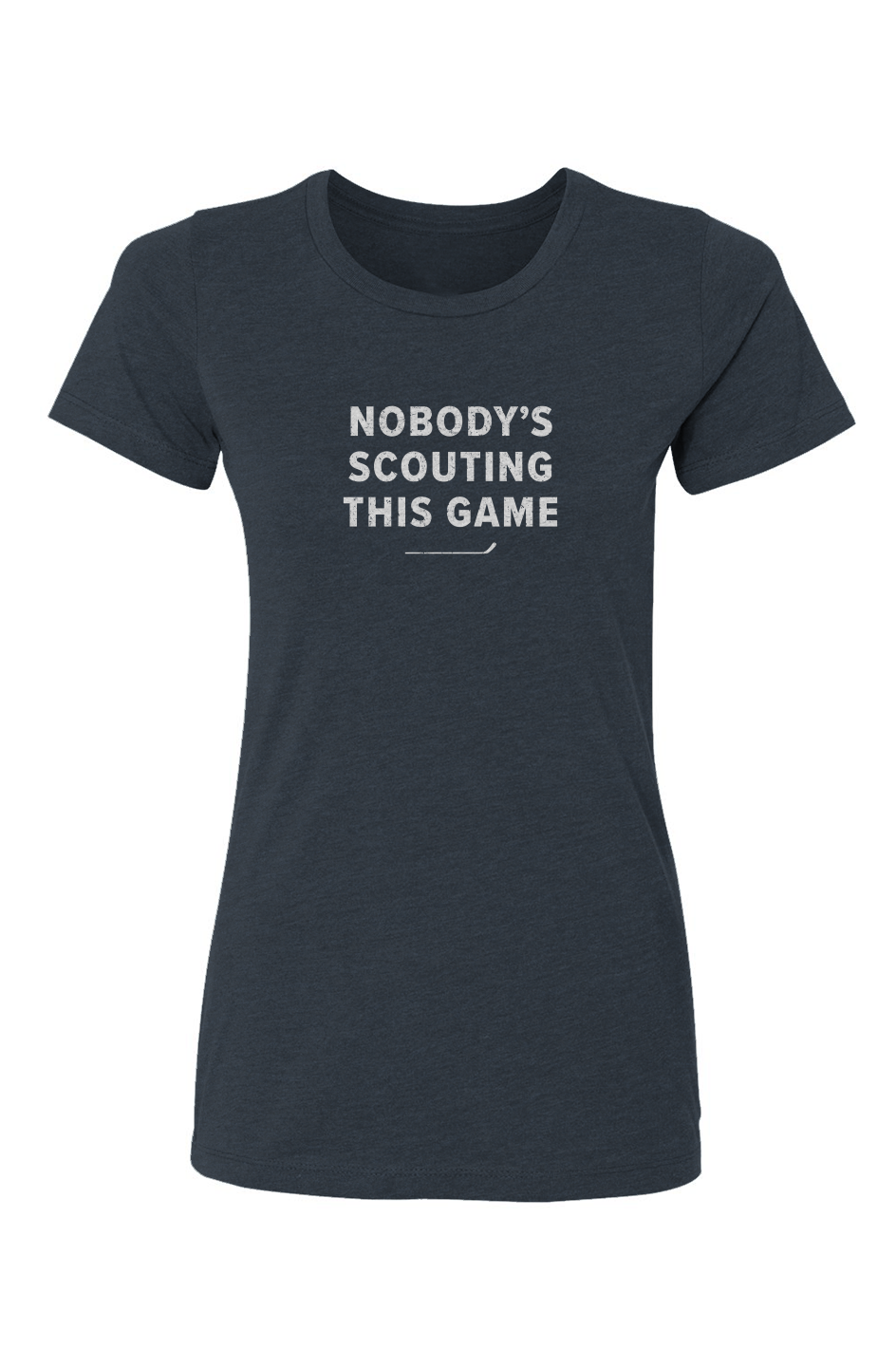 Barn Babe Nobody's Scouting This Game Tee Navy Blue | Barn Garb Hockey Threads