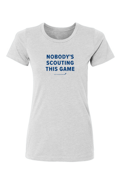 Barn Babe Nobody's Scouting This Game Tee White | Barn Garb Hockey Threads