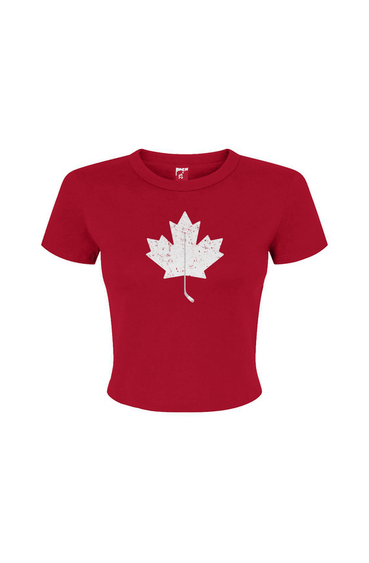 Barn Babe Northern Twig Baby Tee Red | Barn Garb Hockey Threads