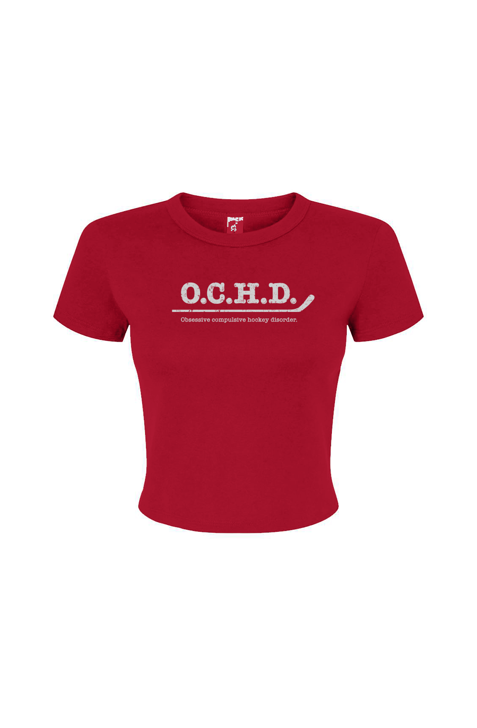 Barn Babe O.C.H.D. Baby Tee Red | Barn Garb Hockey Threads