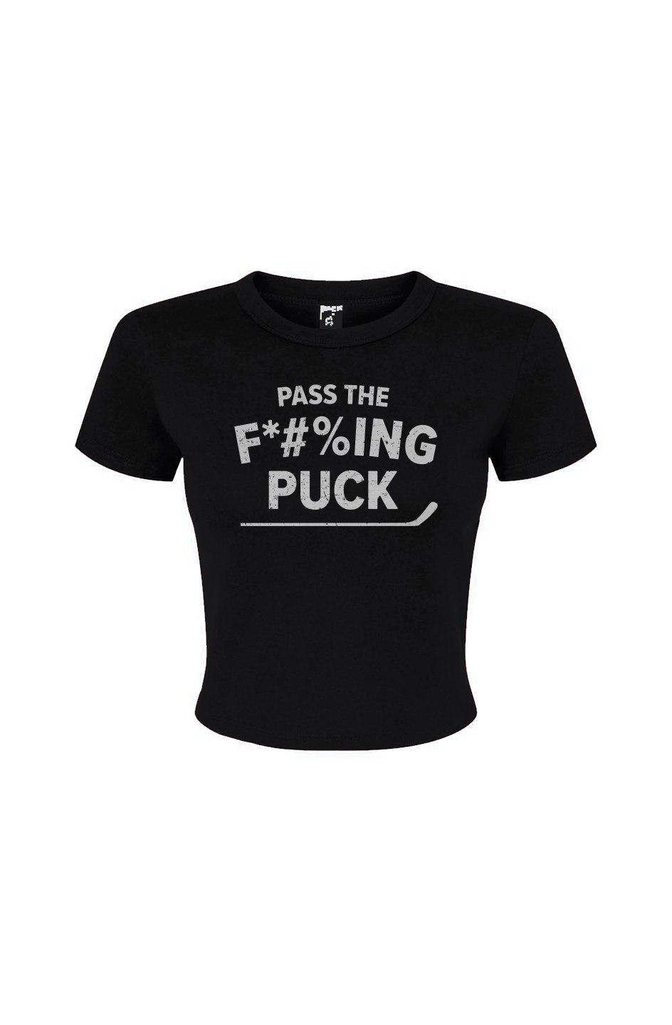 Barn Babe Pass the F*#%ing Puck Baby Tee Black | Barn Garb Hockey Threads