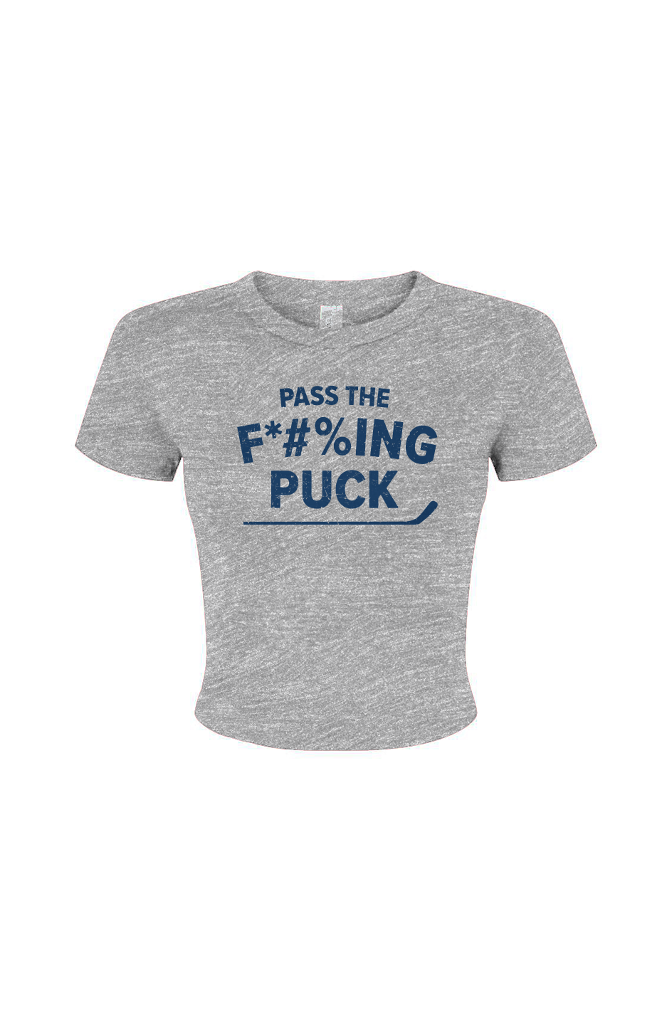 Barn Babe Pass the F*#%ing Puck Baby Tee Grey | Barn Garb Hockey Threads