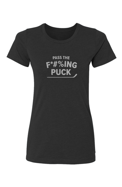Barn Babe Pass the F*#%ing Puck Tee Black | Barn Garb Hockey Threads