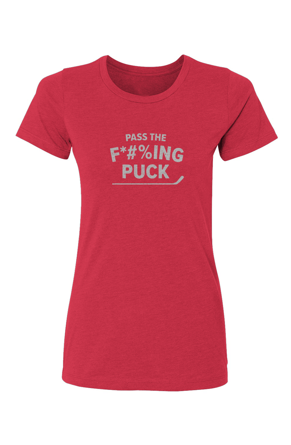 Barn Babe Pass the F*#%ing Puck Tee Red | Barn Garb Hockey Threads
