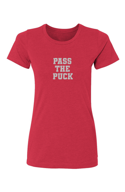 Barn Babe Pass the Puck Tee Red | Barn Garb Hockey Threads