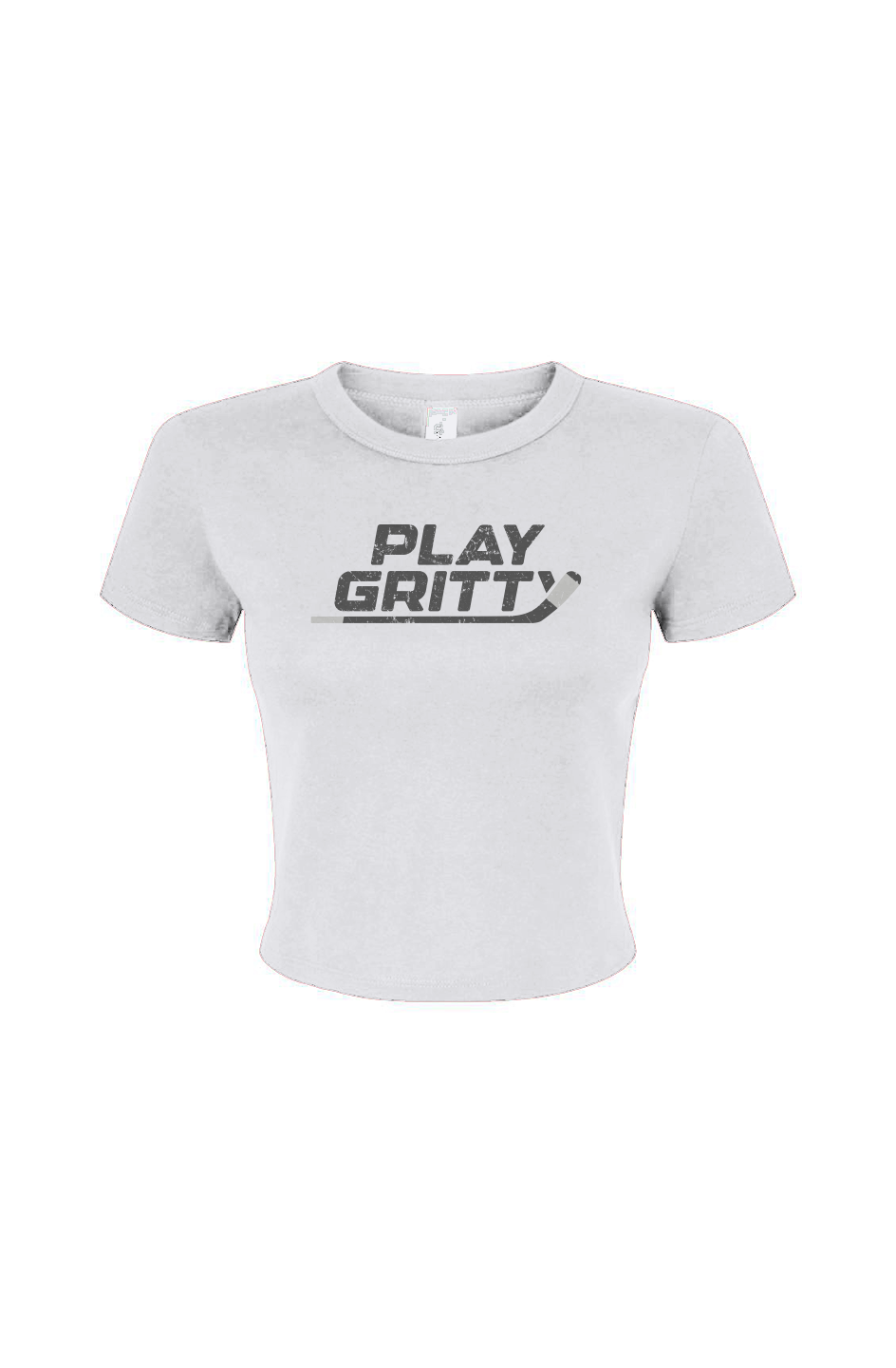 Barn Babe Play Gritty Baby Tee White | Barn Garb Hockey Threads