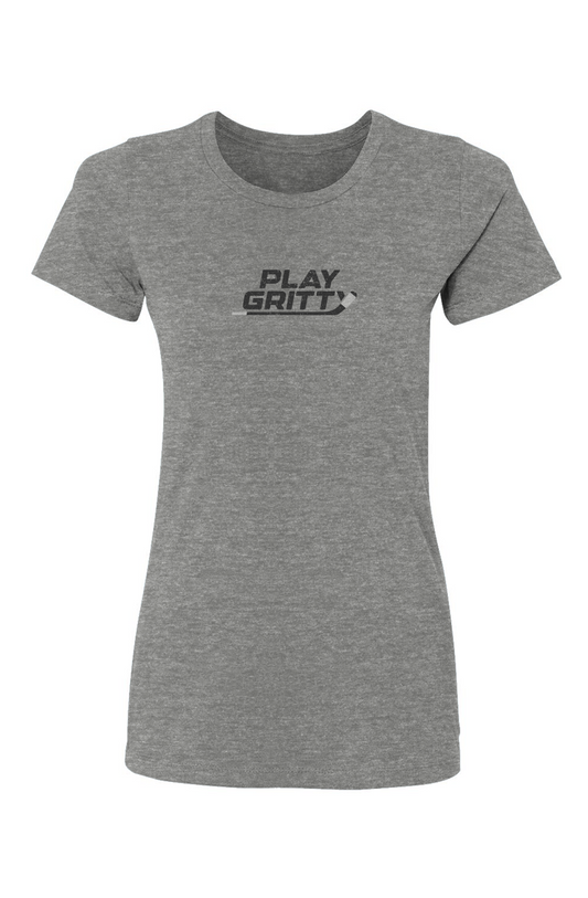 Barn Babe Play Gritty Tee Grey | Barn Garb Hockey Threads