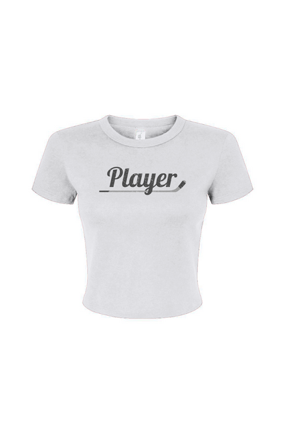 Barn Babe Player Baby Tee White | Barn Garb Hockey Threads