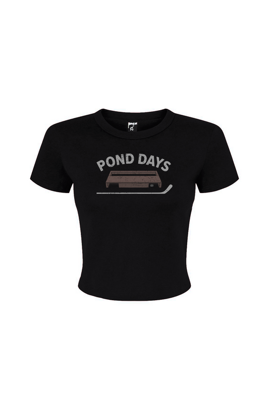 Barn Babe Pond Days Baby Tee Black | Barn Garb Hockey Threads