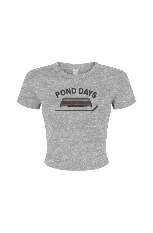 Barn Babe Pond Days Baby Tee Grey | Barn Garb Hockey Threads