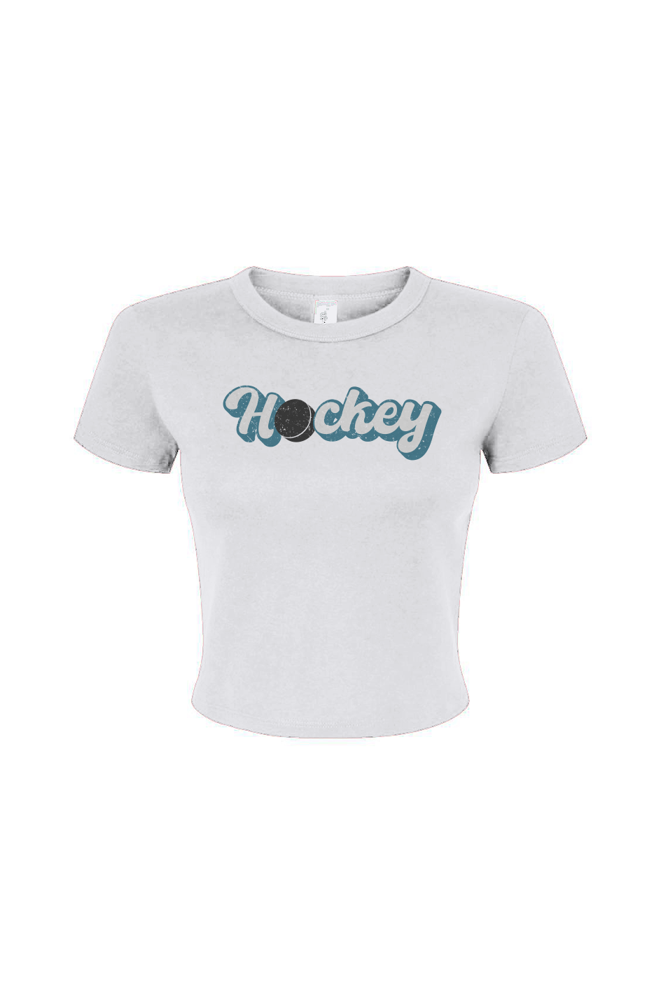 Barn Babe Puckin' Script Baby Tee White | Barn Garb Hockey Threads