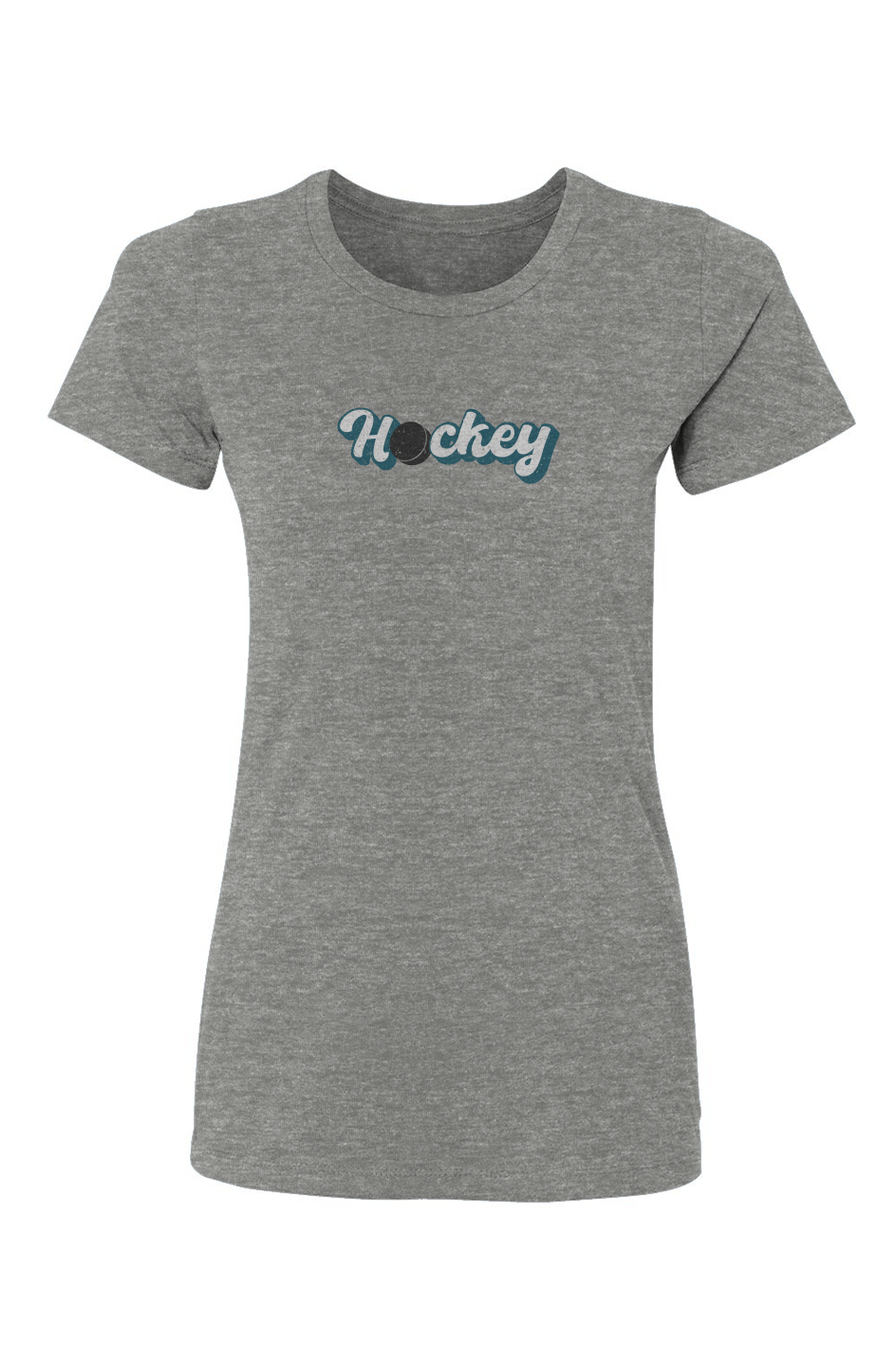 Barn Babe Puckin' Script Tee Grey | Barn Garb Hockey Threads