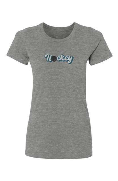 Barn Babe Puckin' Script Tee Grey | Barn Garb Hockey Threads