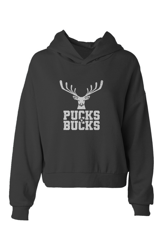 Barn Babe Pucks N Bucks Hip-Height Hoodie Black | Barn Garb Hockey Threads