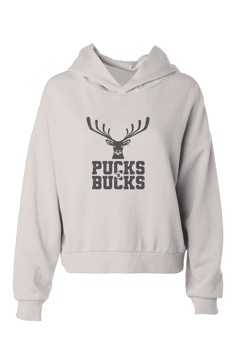 Barn Babe Pucks N Bucks Hip-Height Hoodie Bone | Barn Garb Hockey Threads