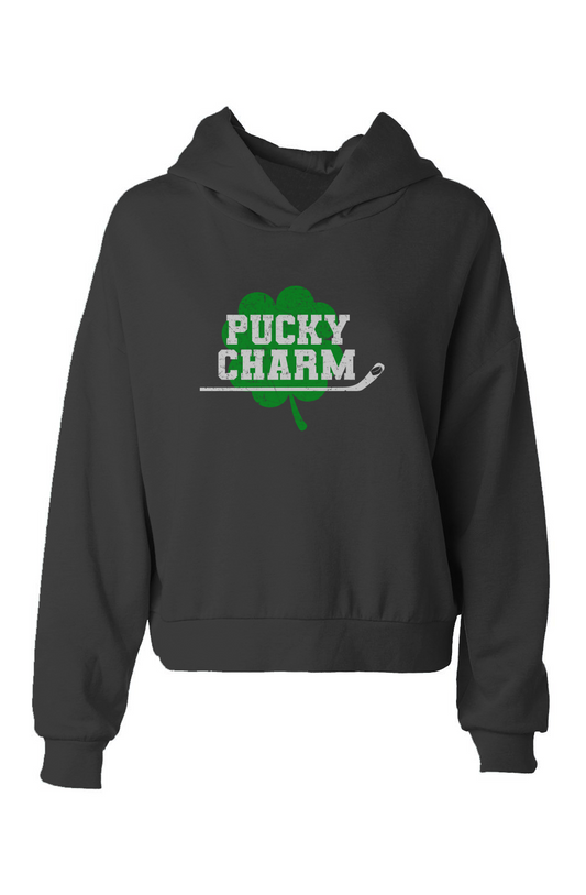 Barn Babe Pucky Charm Hip-Height Hoodie Black | Barn Garb Hockey Threads