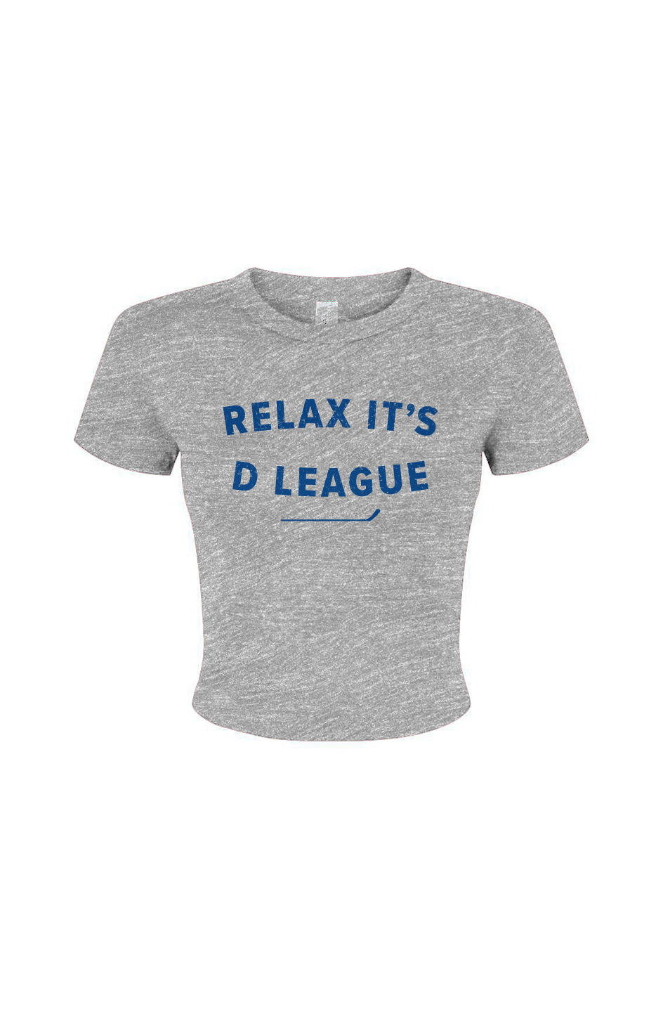 Barn Babe Relax it's D League Baby Tee Grey | Barn Garb Hockey Threads