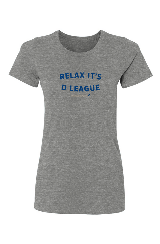 Barn Babe Relax it's D League Tee Grey | Barn Garb Hockey Threads