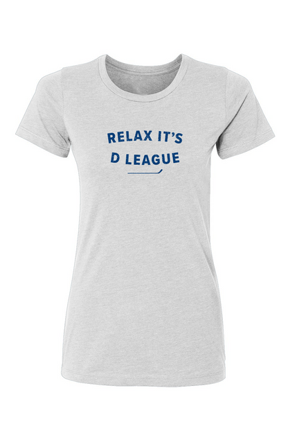 Barn Babe Relax it's D League Tee White | Barn Garb Hockey Threads