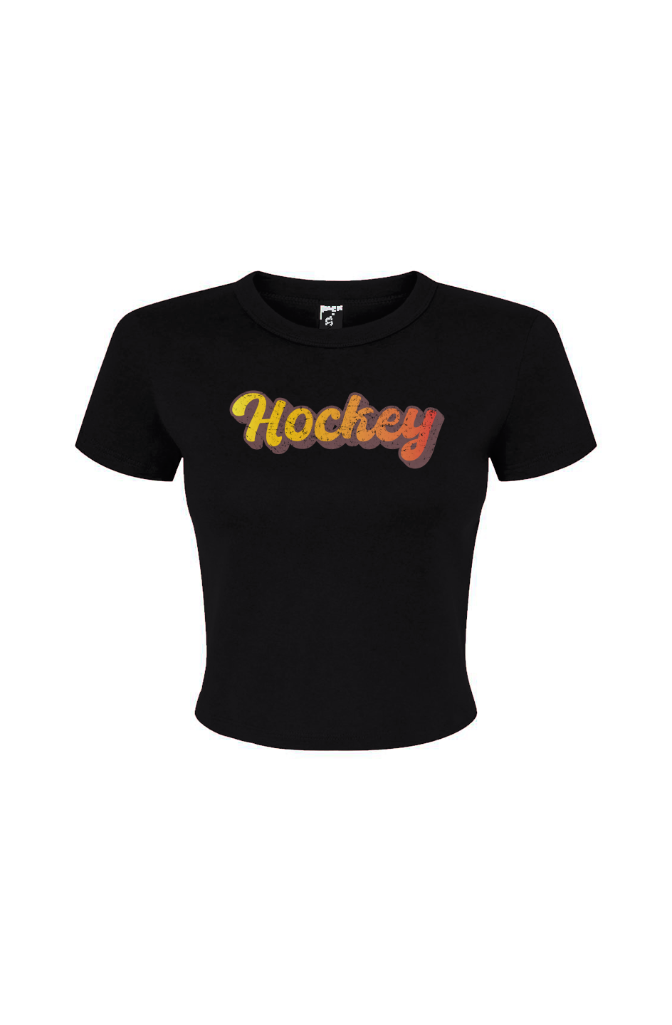 Barn Babe Retro Hockey Baby Tee Black | Barn Garb Hockey Threads