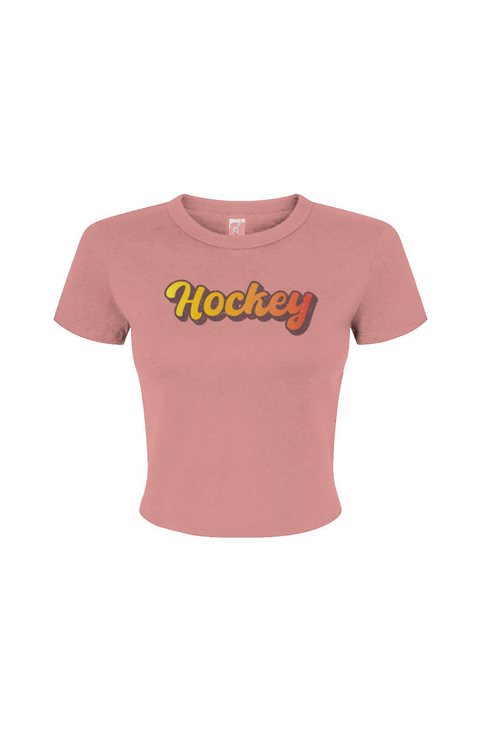 Barn Babe Retro Hockey Baby Tee Pink | Barn Garb Hockey Threads