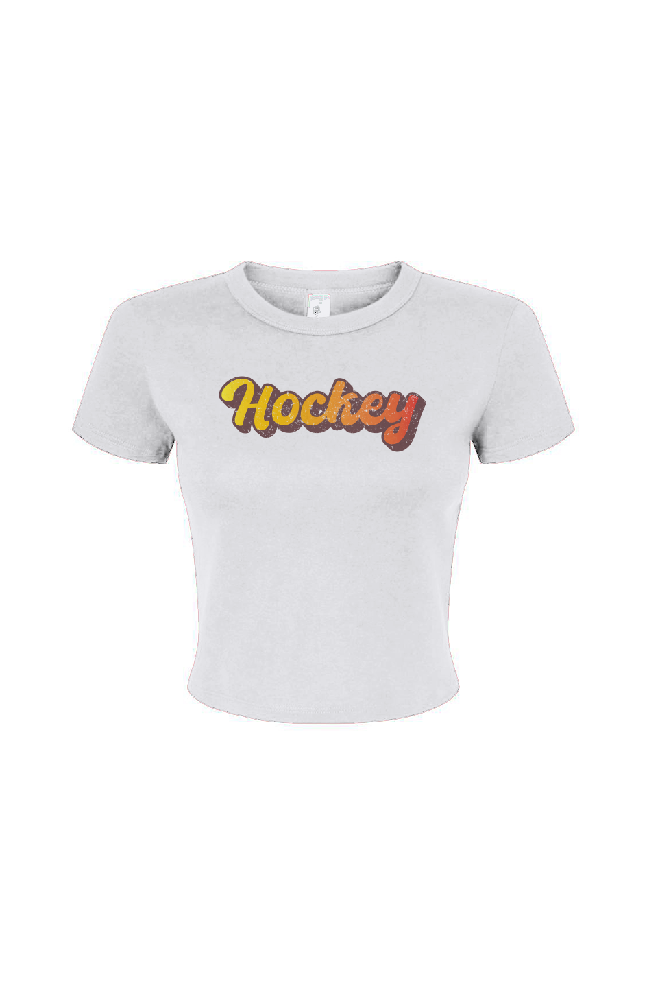 Barn Babe Retro Hockey Baby Tee White | Barn Garb Hockey Threads